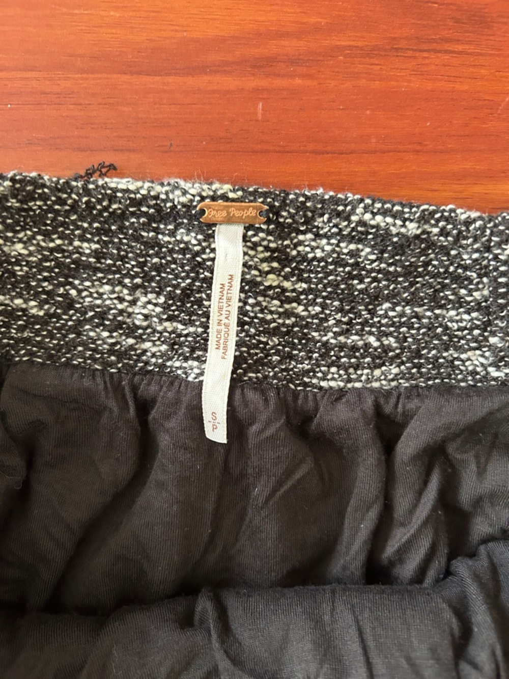 Free People Black and White Textured Mini Skirt - Picture 2 of 3